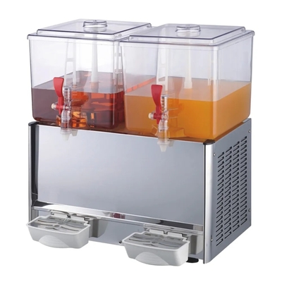 Un buen precio. 2 Tanques Precios Bebida eléctrica Bebida fría Máquina comercial de frutas Dispensador de jugo en línea