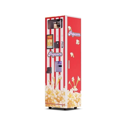 Un buen precio. Cine Snack Autoservicio Máquina de palomitas de maíz Parque de atracciones Máquina de venta de palomitas de maíz de metal en línea