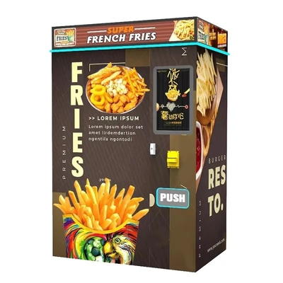 Un buen precio. Máquina para hacer papas fritas fritas Alas de pollo fritas Anillo de cebolla Bocadillo de autoservicio Máquina automática de venta francesa en línea