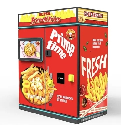 Un buen precio. Máquina automática de venta de papas fritas Máquina de venta automática de autoservicio de bocadillos fritos portátiles en línea